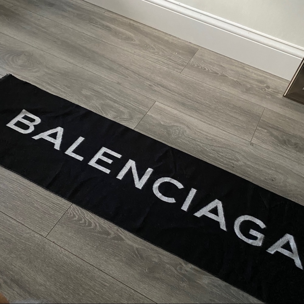 Balenciaga Logo Wool Scarf